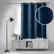 Rideau occultant &agrave; &oelig;illets 135 x 180 cm &ndash; Uni Navy &ndash; Petite hauteur, image n° 3