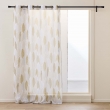 Voilage &agrave; &OElig;illets Grande Hauteur 140x280 cm &ndash; Voile Sabl&eacute; Imprim&eacute; Feuillage Kim, image n° 1