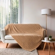 Plaid 180 x 220 cm en flanelle relief uni – Modèle ARYA – Coloris Camel, image n° 4