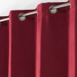 Rideau &agrave; &OElig;illets 140 x 240 cm &ndash; Su&eacute;dine Toucher Peau de P&ecirc;che &ndash; Sultane Bordeaux, image n° 2