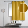 Lot de 2 Rideaux Sp&eacute;cial Petites Fen&ecirc;tres &agrave; &OElig;illets 140 x 180 cm &ndash; Uni Jaune &ndash; Essentiel, image n° 2