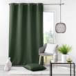Rideau grande hauteur à œillets 140 x 280 cm – Polyester uni Essentiel Kaki, image n° 3