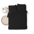 Parure de Lit 240 x 220 cm + 2 Taies – Microfibre Unie CLÉO Noir, image n° 1