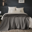 Plaid 180 x 220 cm en coton texturé Sixtine – Gris, image n° 1