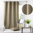Rideau grande hauteur &agrave; &oelig;illets 140 x 280 cm &ndash; Polyester uni Essentiel Beige, image n° 2