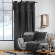 Rideau &agrave; &OElig;illets 140 x 240 cm &ndash; Velours et Imitation Fourrure &ndash; Caresse Anthracite, image n° 5