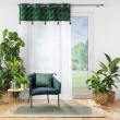Voilage &agrave; &oelig;illets Palmina Vert 140 x 240 cm &ndash; Voile sabl&eacute; et haut velours feuillage, image n° 4