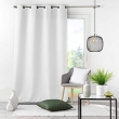 Lot de 4 Rideaux &agrave; Oeillets 140 x 260 cm &ndash; Polyester Uni Essentiel &ndash; Blanc, image n° 1