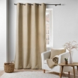 Rideau &agrave; &OElig;illets 140 x 240 cm &ndash; Bouclette Unie &ndash; Wooly Beige, image n° 5