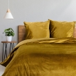 Housse de Couette 240 x 220 cm – Velours Uni – Velina Ocre + 2 Taies, image n° 2
