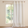 Rideau &agrave; &OElig;illets 140 x 240 cm &ndash; Polycoton Uni avec Franges &ndash; Vertis Naturel, image n° 1