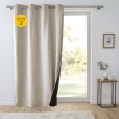 Lot de 2 Rideaux Isolants Thermiques &agrave; &OElig;illets 140 x 260 cm &ndash; Velours Relief &ndash; Polarchic Sable, image n° 1