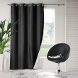Rideau &agrave; &OElig;illets 140 x 260 cm &ndash; Polyester Uni Thermique &ndash; Icemount Noir, image n° 5
