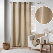 Rideau &agrave; &OElig;illets 140 x 240 cm &ndash; Bouclette Unie &ndash; Wooly Beige, image n° 2