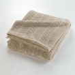 Plaid 180 x 220 cm en flanelle relief uni &ndash; Mod&egrave;le ARYA &ndash; Coloris Taupe, image n° 2
