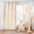 Rideau &agrave; &OElig;illets 140 x 240 cm &ndash; Coton / Polyester Uni + Top Tuft&eacute; &ndash; Inca, image n° 3