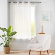 Lot de 2 voilages petite hauteur à œillets 140 x 180 cm – Voile tissé Éole Naturel, image n° 4