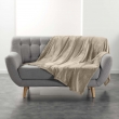 Plaid  ultra doux 180 x 220 cm – Flanelle Unie Flanou Taupe, image n° 1
