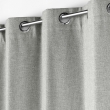 Rideau &agrave; &OElig;illets 140 x 260 cm &ndash; 100 % Occultant / Chambray Uni &ndash; Cr&eacute;puscule Gris, image n° 3