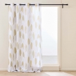 Lot de 2 Rideaux &agrave; &oelig;illets 140 x 260 cm &ndash; Polyester imprim&eacute; &ndash; Motif Feuilles &ndash; KIM, image n° 3