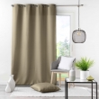 Rideau grande hauteur &agrave; &oelig;illets 140 x 280 cm &ndash; Polyester uni Essentiel Beige, image n° 3