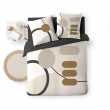 Pack Parure de couette 240 x 220 cm – Coton 42 fils – SANTANA + Drap Housse 140x190 cm Beige, image n° 6