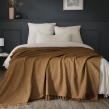 Plaid 130 x 160 cm en coton texturé Sixtine – Camel, image n° 2
