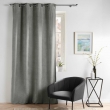 Rideau &agrave; &OElig;illets 135 x 260 cm &ndash; Velours Uni &ndash; Novana Anthracite, image n° 5