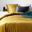Housse de Couette 240 x 220 cm – Velours Uni – Velina Ocre + 2 Taies, image n° 3