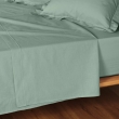 Drap plat 1 personne &ndash; 180 x 290 cm &ndash; coton 57 fils Lina Sauge &ndash; finition point bourdon, image n° 3