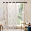 Voilage &agrave; &OElig;illets Grande Hauteur 140x280 cm &ndash; Voile Sabl&eacute; Imprim&eacute; Feuillage Kim, image n° 3