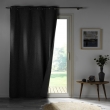 Rideau &agrave; &OElig;illets 140 x 260 cm &ndash; 100 % Occultant / Chambray Uni &ndash; Cr&eacute;puscule Anthracite, image n° 6