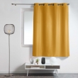 Rideau &agrave; &oelig;illets petite hauteur 140 x 180 cm &ndash; polyester uni essentiel &ndash; coloris ocre, image n° 1