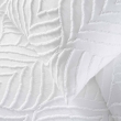 Parure de lit blanche 240 x 220 cm – Microfibre tuftée motif feuilles + 2 taies, image n° 2