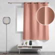 Lot de 2 rideaux &agrave; &oelig;illets petite hauteur 140 x 180 cm &ndash; Polyester uni Epure &ndash; Blush, image n° 2