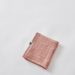Serviette Invité Gaïa 30 x 50 cm – Gaze de Coton Unie Rose Pêche, image n° 4