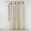 Rideau &agrave; Passants et Pompons 140 x 240 cm &ndash; Polycoton Uni &ndash; Cyrine Naturel, image n° 1