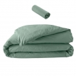 Pack Parure en Percale 78 Fils &ndash; 240 x 220 cm + Drap-Housse 140 x 190 cm &ndash; Tilleul, image n° 1