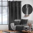 Rideau &agrave; &OElig;illets 140 x 240 cm &ndash; Velours et Imitation Fourrure &ndash; Caresse Anthracite, image n° 2