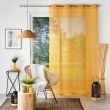 Voilage grande hauteur &agrave; &oelig;illets 140 x 280 cm &ndash; Voile sabl&eacute; Sandra Jaune, image n° 4