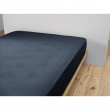 Drap Housse Double Gaze de Coton Bleu foncé – 140 x 190 cm – Bonnet 30 cm, image n° 2
