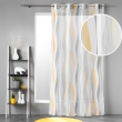 Voilage à Œillets 140 x 280 cm – Voile Sablé Imprimé Ondulys Jaune/Blanc, image n° 2