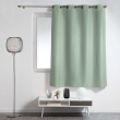 Rideau &agrave; &oelig;illets petite hauteur 140 x 180 cm &ndash; polyester uni essentiel &ndash; Sauge, image n° 5