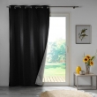 Lot de 4 Rideaux Thermiques 140 x 260 cm &ndash; 100 % Occultants / Jacquard &ndash; Darko Noir, image n° 1
