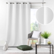 Rideau grande hauteur &agrave; &oelig;illets 140 x 280 cm &ndash; Polyester uni Essentiel Blanc, image n° 2