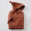Poncho Enfant Mixte 2/5 Ans en Gaze de Coton – Coloris Terracotta, image n° 3