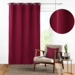 Rideau &agrave; &OElig;illets 140 x 240 cm &ndash; Coton Uni Panama &ndash; Bordeaux, image n° 2