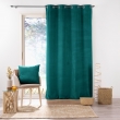 Lot de 2 Rideaux tamisants &agrave; &oelig;illets 140 x 260 cm &ndash; Velours relief Velouriane &Eacute;meraude, image n° 4
