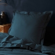 Taie d&rsquo;oreiller 63 x 63 cm coton 57 fils Lina Bleu &ndash; Volant plat avec point bourdon, image n° 4