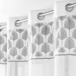 Voilage &agrave; &oelig;illets Kasita Blanc 140 x 240 cm &ndash; Voile tiss&eacute; brod&eacute; motif v&eacute;g&eacute;tal, image n° 2